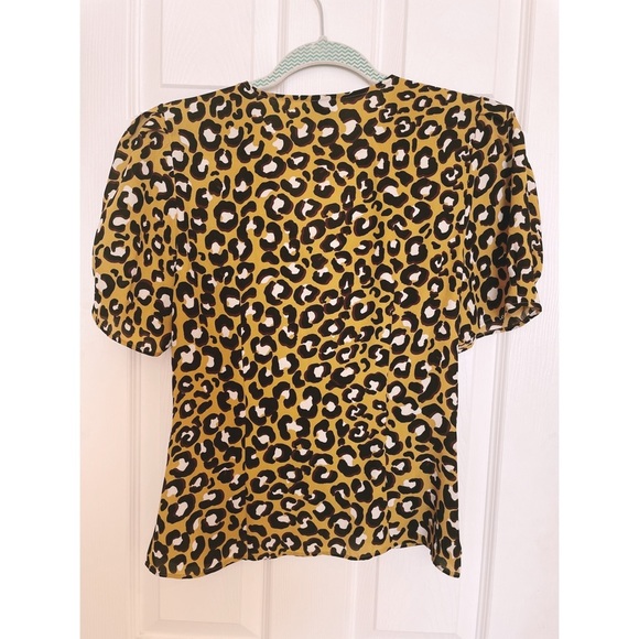 Who What Wear leopard print wrap blouse - Picture 3 of 7
